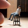 1/64 Scale Miniature Resin Sitting People Figurine Handcrafted With Detailed Painting For Home Decors And Model Displays