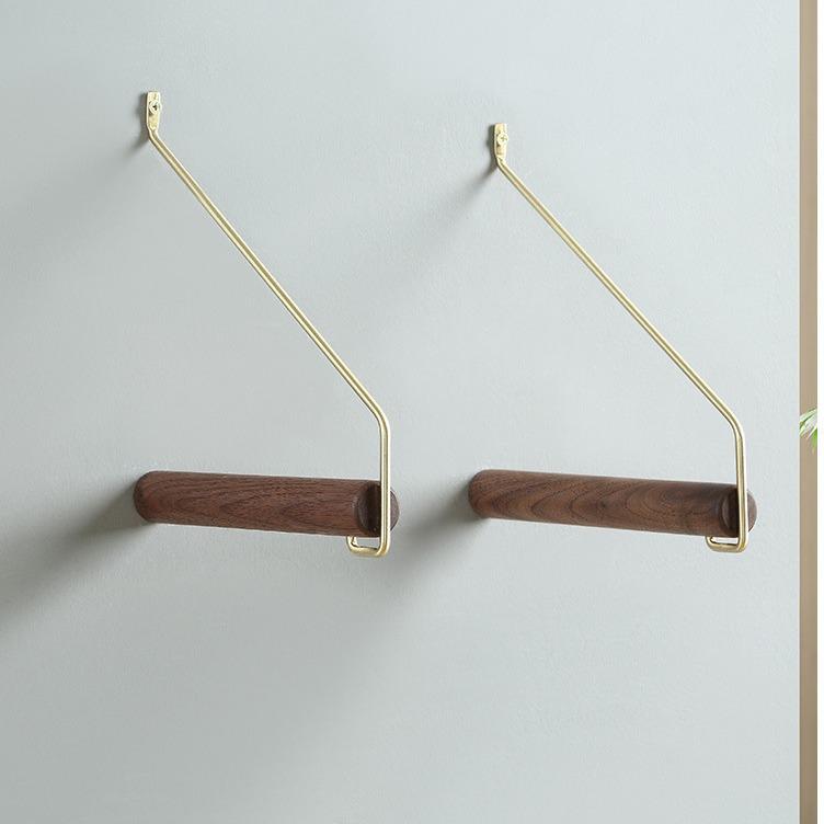 Nordic Wooden Wall-Mounted Clothes Rack with Creative Hooks