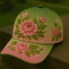 Baseball Hat Embroidery Flower Pattern 3D Printing Retro Sun Protection Summer Cap Hiking Outings Traveling