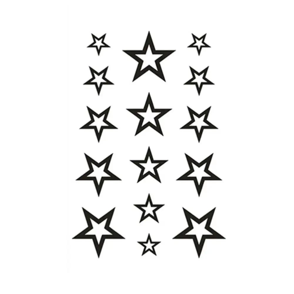 

5Pcs Cute Water Transfer Hollow Star Waterproof Temporary Tattoo Sticker Sexy Product. as the picture