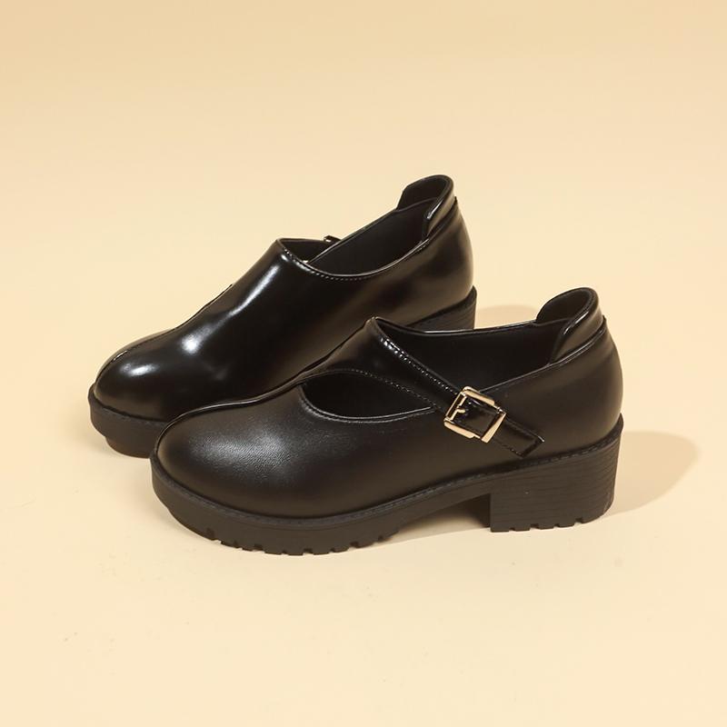 

Мода Женская Мода Одинарная Обувь Весна Новинка Круглый Носок Сплайсинг Неглубокий Вырез Толстая Подошва Противоскользящая Износостойкая Высокие Каблуки 43 чёрный