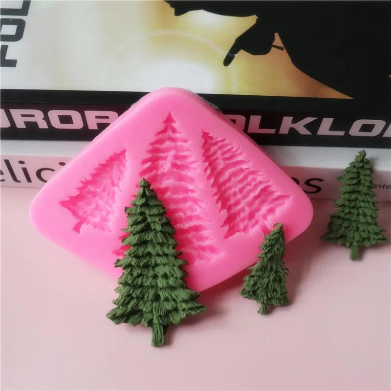 Moule en Silicone Arbre de Noël à 3 Trous DIY Chocolat Fondant Fait Main Outils de Décoration de Gâteau Moules en Résine Art Outils de Cuisine pour la Pâtisserie
