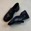 British style shallow mouth single shoes women's 2025 spring and autumn new versatile willow nails one pedal loafers round head small leather shoes
