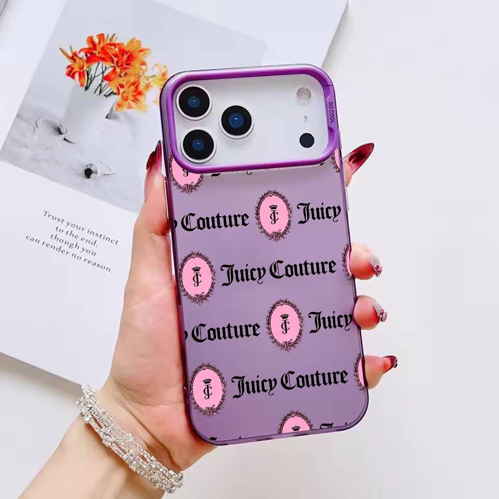 Juicy Couture Handyhülle Farbe Silber Schale Für IPhone 17 16 15 14 13 12 11 Pro Max Plus