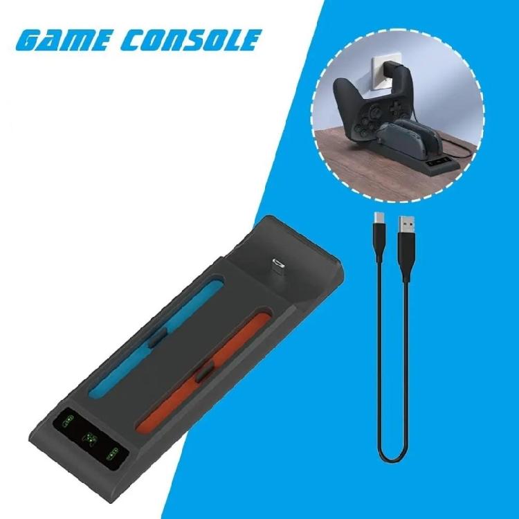 Fast Charge Double Controller Dock with LED Indicator ABS Small Stable Charging Station Easy To Carry for Switch2