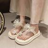 New Style Slippers Women's Shoes Round-toed Sponge Thick-soled One-line Sandals