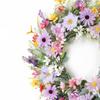 Artificial Floral Wreath With Violets Pink Flower For Easter Valentines Spring Decoration Home Party Hotel Ornament