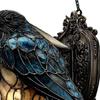 Raven On Lantern Acrylic Suncatcher Faux Stained Glass Window Wall Hanging Ornament Gothic Crow On Lamp Halloween Decor for Dark Academia Home Decor