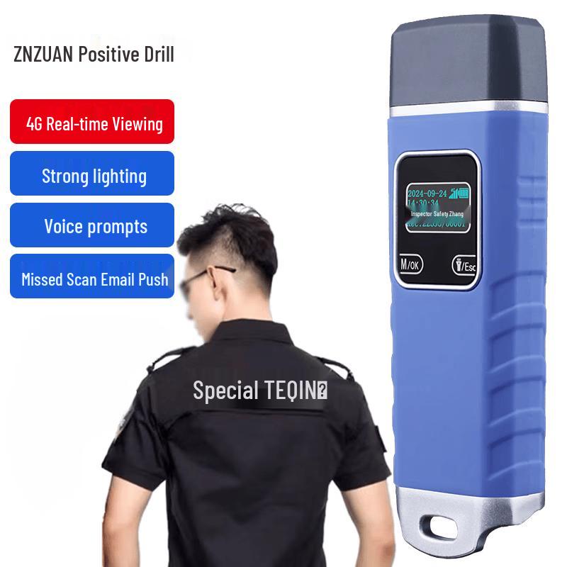 Zhengzuan 4G Real-time Guard Tour Patrol System with Lighting & Duress Alarm CN plug (adapter included)