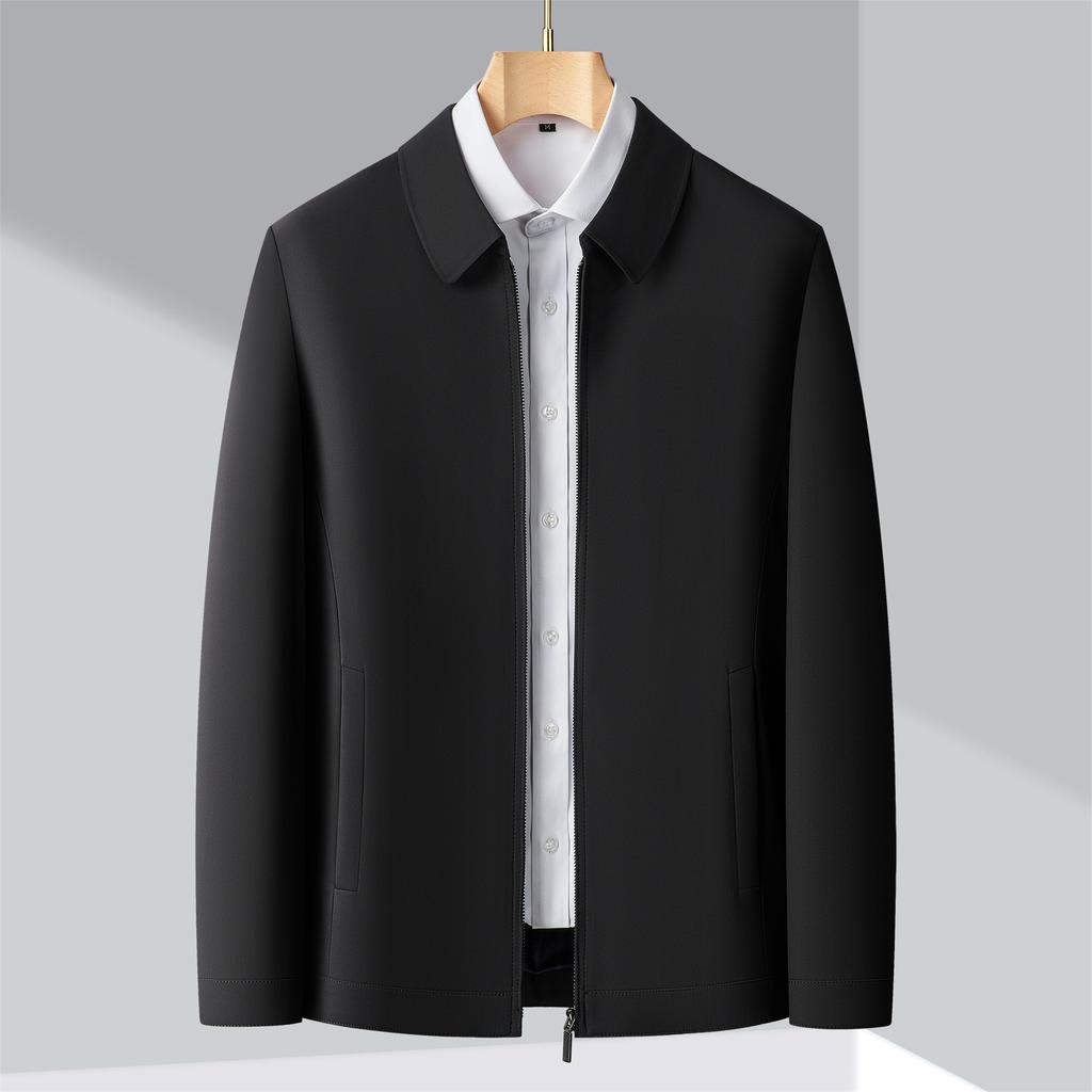 Men's Lapel Jacket Spring and Autumn Middle-aged and Elderly Business Dress Dad High-end Casual Jacket
