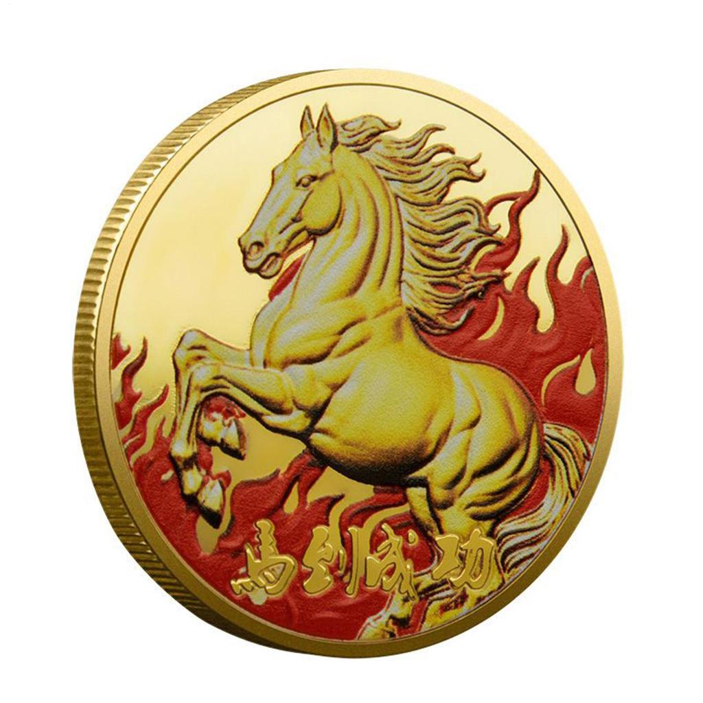 Coin for Collectors Chinese Year Of The Horse Collector Coin Travel-Friendly Luck Charm brings good luck lucky coin Collection