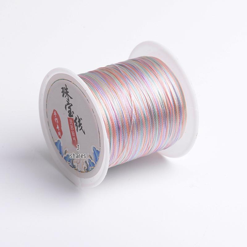 Three Fish Iridescent Gold & Jade Tassel Weaving Line (3/6/9 strands) for DIY Handmade Crafts