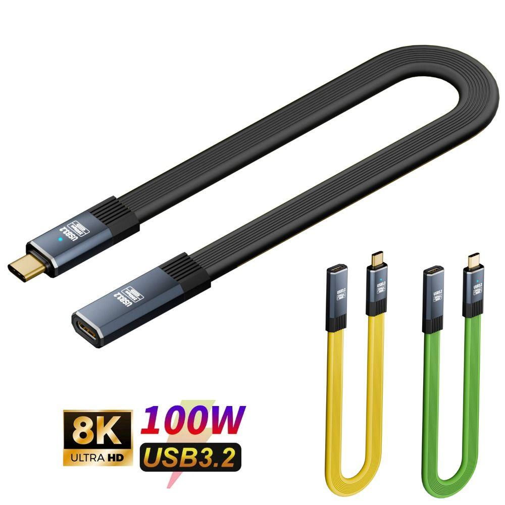 PD 100W USB 3.2 Type-C Cable 8K 60HZ USB-C Data Line Universal Fast Charging Cord  Laptop