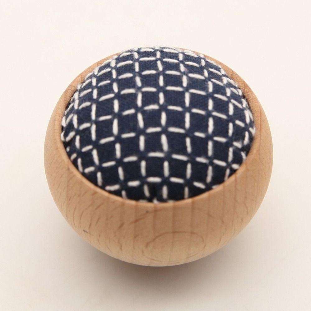 Recessed Structure Wooden Pin Cushion Base Needle Cushion Holder Embroidery Accessories