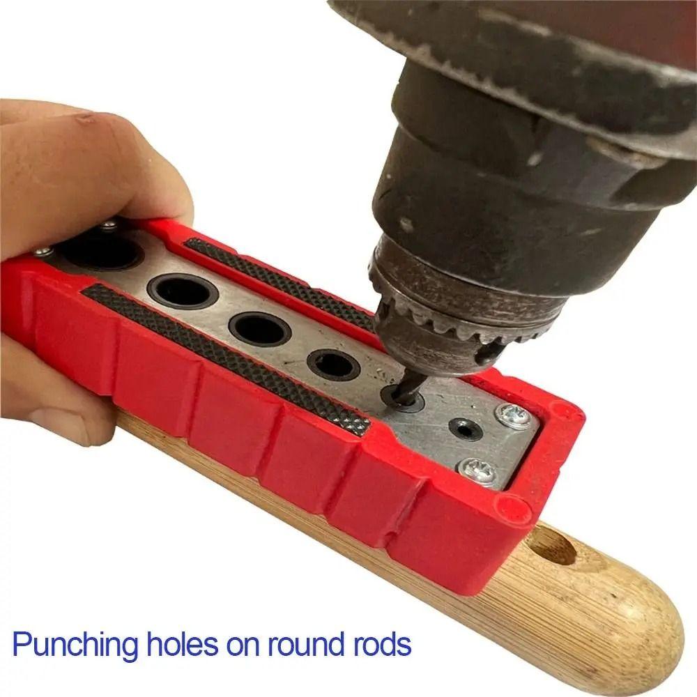 6-Hole Portable Drilling Guide Center Guide Woodworking Drilling 6 Hardened Drill Guide  Carpentry