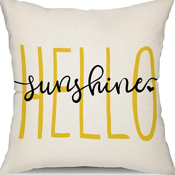 Small Daisy Flower Pillowcase New Striped Linen Home Fabric Sofa Pillowcase Light Luxury