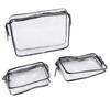 3Pcs Clear Insert Bag Transparent Makeup Toiletry Brush Zipper Insert Inner Bag Divider Storage Orga