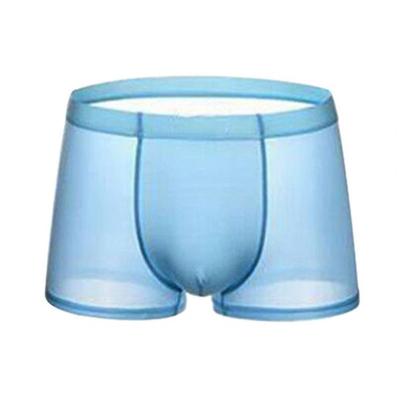 Men Boxer Underwear Mid-rise Elastic Waistband Short Briefs Breathable Smooth Lines Solid Color U-Convex Panties