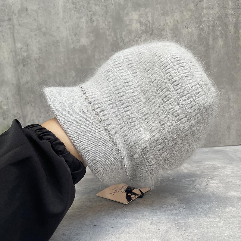 

Winter Warm Hat Women S Double Layer Thickened Wool Hat Show Small Face Pullover Cold Hat Ear Protector Stacking Hat M（56-58cm）