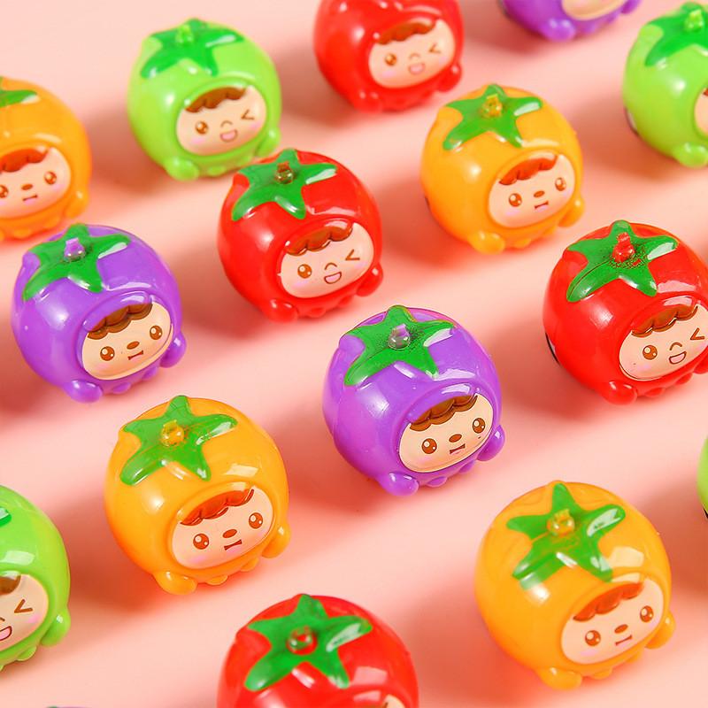 Creative Tomato Cartoon Design Mini Inertia Children Toy Car Entertainment For