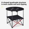 High Carbon Steel Round Folding Camping Table Portable Storage Rack Set for Outdoor Picnic BBQ Strong Load-Bearing Capacity