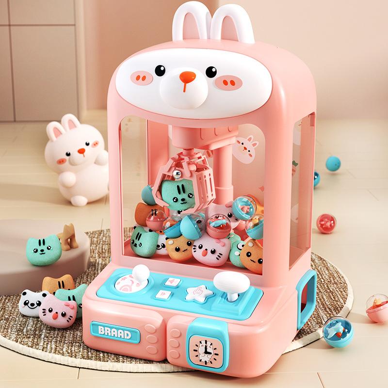 Automatic Coin Operated Play Mini Claw Machine Kids Electric Arcade Crane Twisted Egg Doll Machines Toys Children Birthday Gifts
