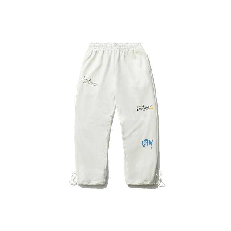 

Li Ning CF Sports Fashion Series Graffiti Print Cuffs Loose Sports Long Брюки Мужские Брюки Off-White AKLR491-3 XXL