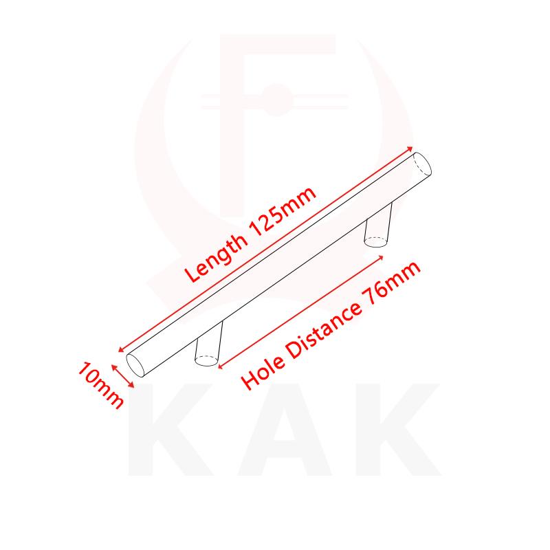 KAK 2" ~ 20'' Gold Küchenschrank T-Stange Gerader Griff Knöpfe Schrankgriff Durchmesser 10mm Edelstahlgriffe Möbelgriff