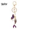 Versatile Keychain Accessory Pendant Sparkling Rhinestones Inlaid Mermaid Design Key Holder Festival Souvenir Gift with Lobster Clasp Lightweight
