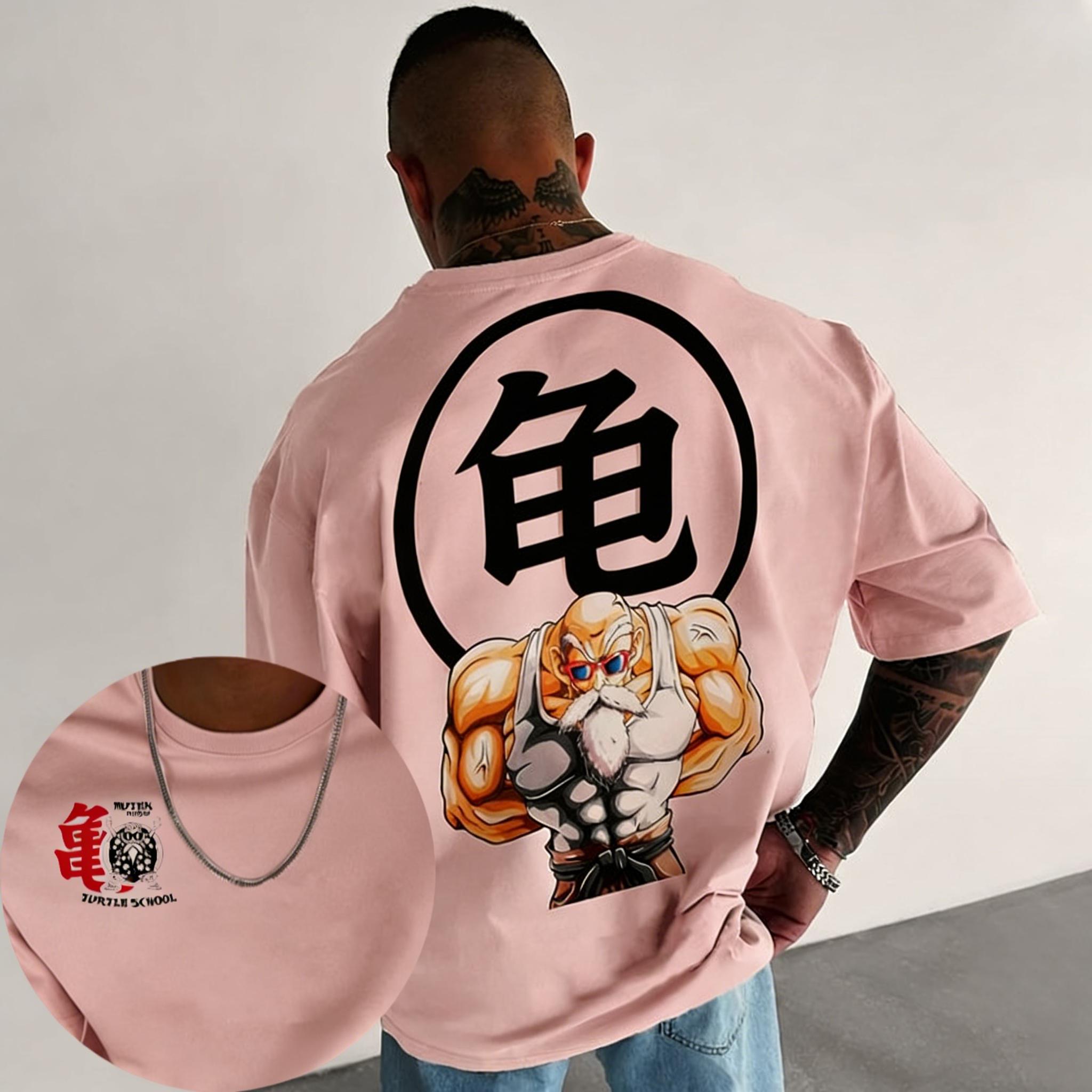 

Dragon Ball Anime Turtle Immortal Sports Print Loose Heavy Cotton Short Sleeved Tshirt Mens Top 3XL