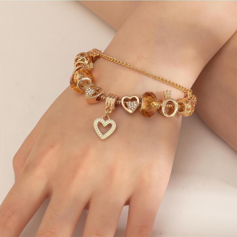 Panjia Bracelet Stylishdiy Beaded Bracelet Copper Alloy Multi-element Rhinestone Fashiontrendy Women's Bracelet