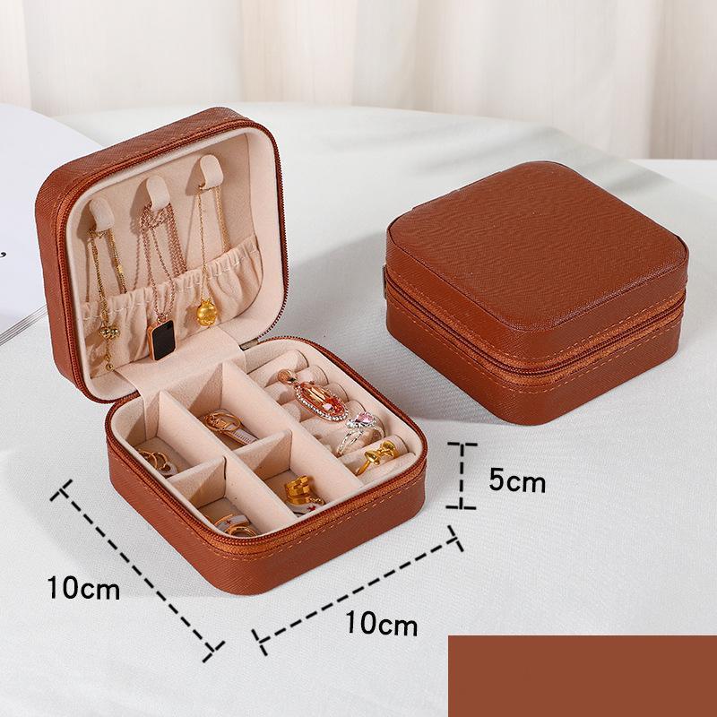 Jewelry Organizer Display Travel Jewelry Case Boxes Portable Locket Necklace Jewelry Box Leather Storage Earring Ring Holder