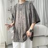 Heren Zomer Losse Grote Maat Tops Ronde Hals Korte Mouw Gaten Vintage Korte Mouw