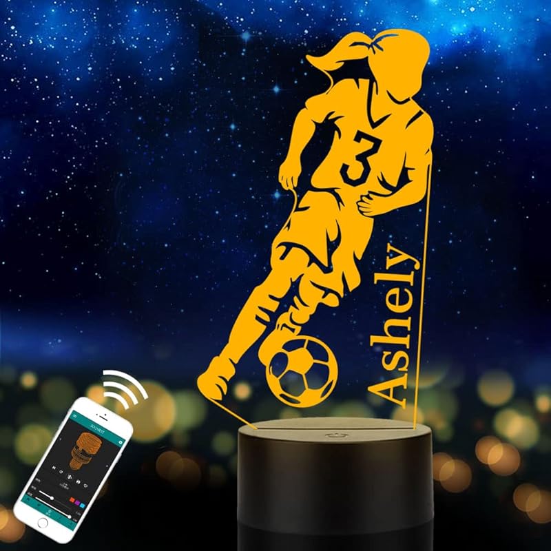 Personalized Name Football Light, Custom Player's Name & Number Table Lamp, LED Night Light Gifts for Football Fan, Birthday, Christmas, New Year,