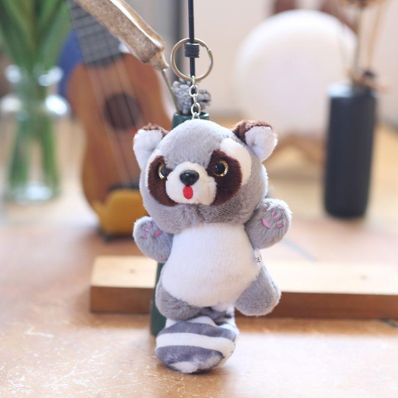 Adorable Cute Plush Raccoon Keychain Pendant Soft Stuffed Toy For Bags And Accessories