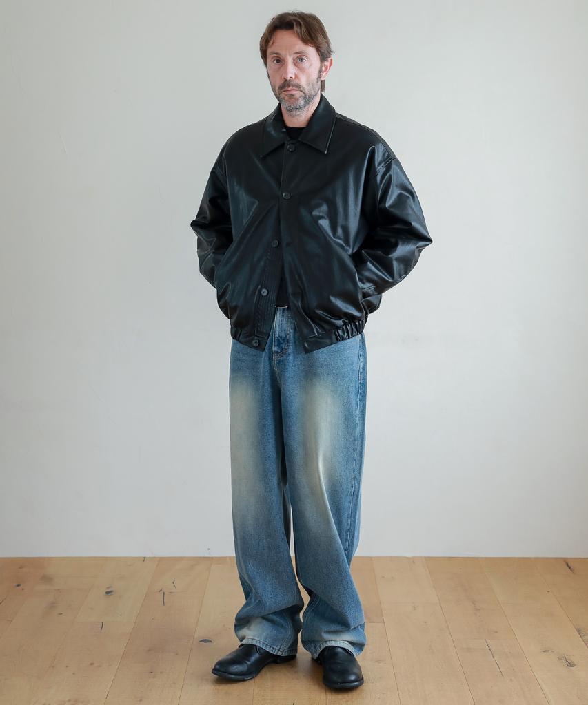 ESN Brush Wide Denim Pants V28_Washed Blue