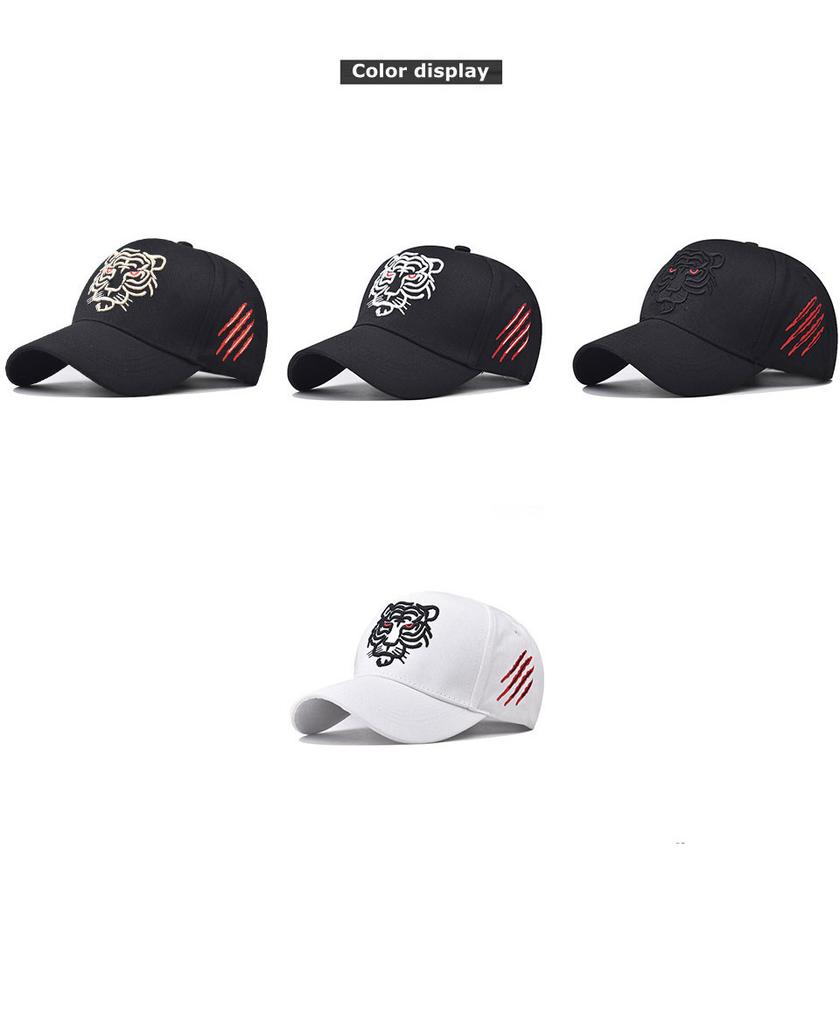 New Cross-border Tiger Head Baseball Cap With Cotton Embroidery Summer Adjustable Breathable Ins Style Hat