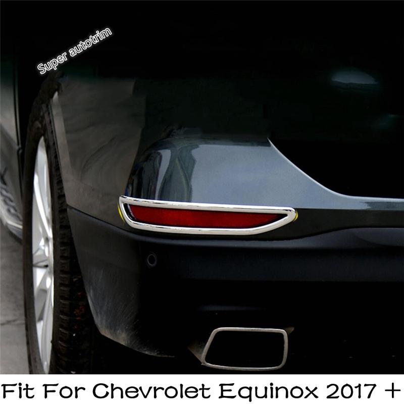 Car Rear Tail Fog Lights Lamp Foglight Frame Trim Cover ABS Chrome Accessories Exterior Kit For Chevrolet Equinox 2017 -