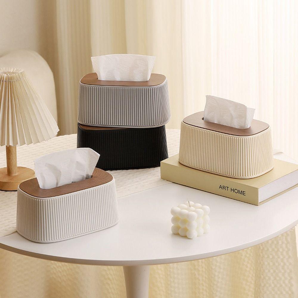 Smooth Tissue Box with Lid Large Opening Facial Tissue Holder Desktop Tissue Dispenser Office