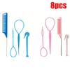 4/8pcs Hair Loop Tool Set  French Braid Tool Loop  Rat Tail Comb  Elastic Hair Rubber Bands Remover Cutter
