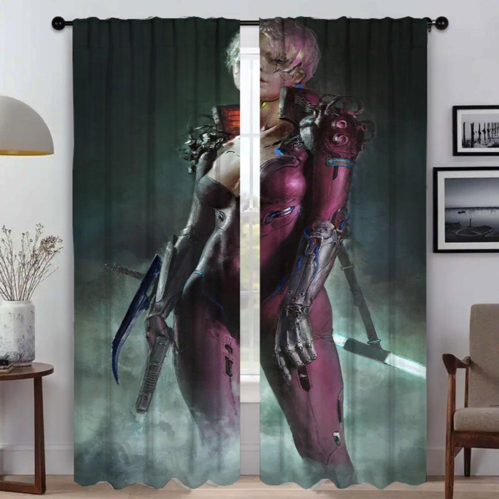 Cybernetic Robots Elegant Room Curtains for Living Room Window Curtain Shades Partition Tulle for Bedroom Home Interior Curtains