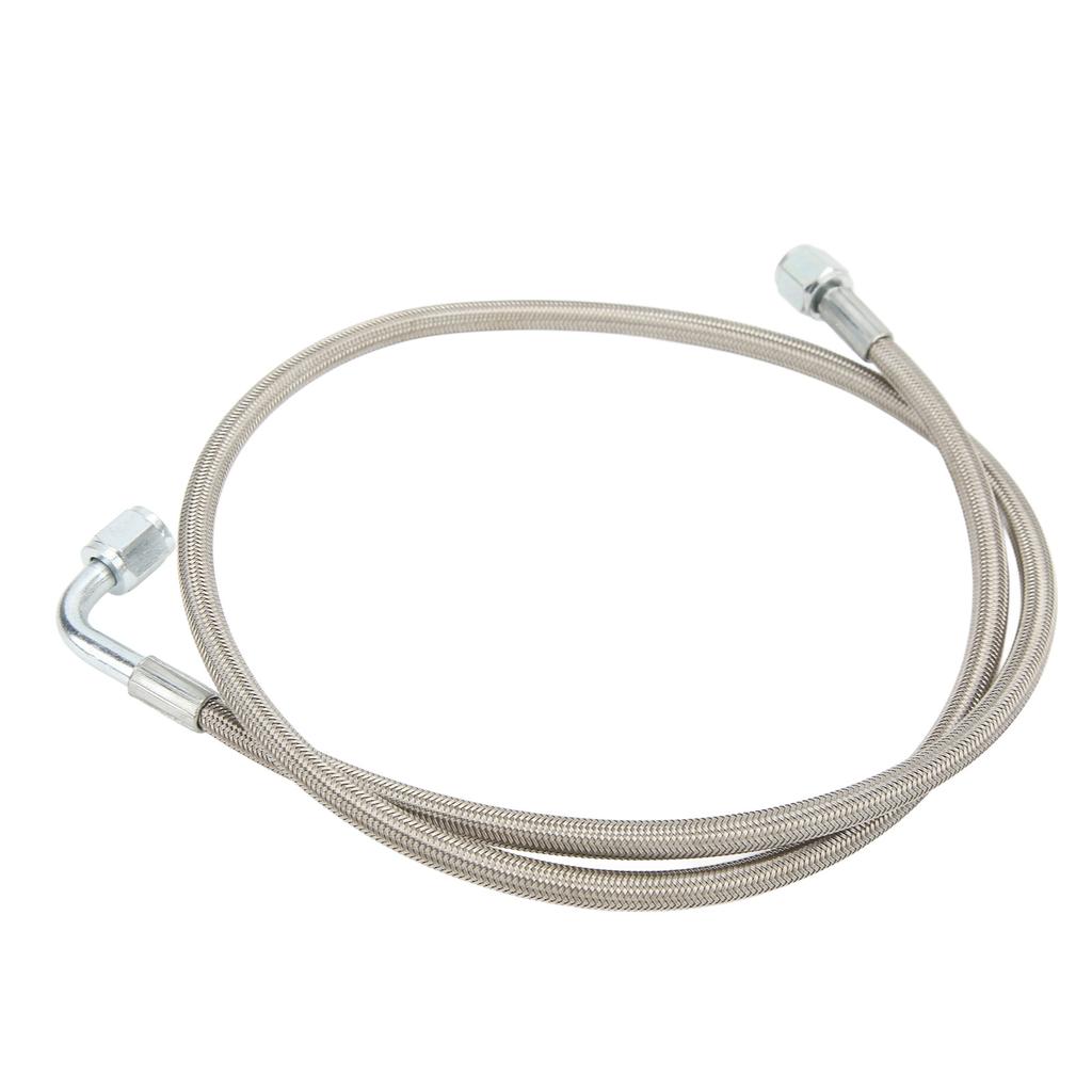 Turbo Oil Feed Line 4AN 90 Degree Stainless Steel Braided Oil Feed Tube Pipe Hose 48 Inches