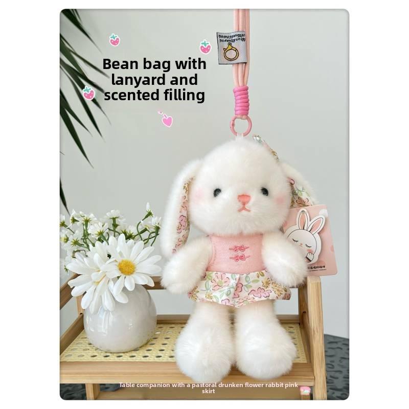 Plush Bunny Desk Companion With Floral Dress For Kids And Adults