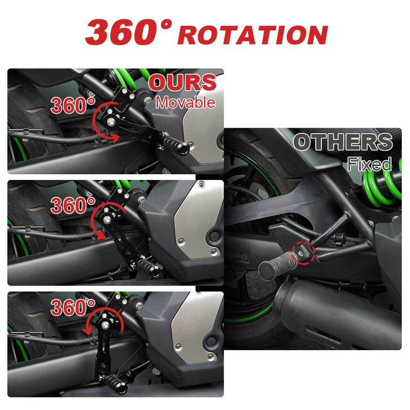 For Kawasaki Vulcan 650 S/VN650 2015-2024 Motorcycle Adjustable Passenger Foot Pegs Mount Kit Highway Peg Extensions Bracket