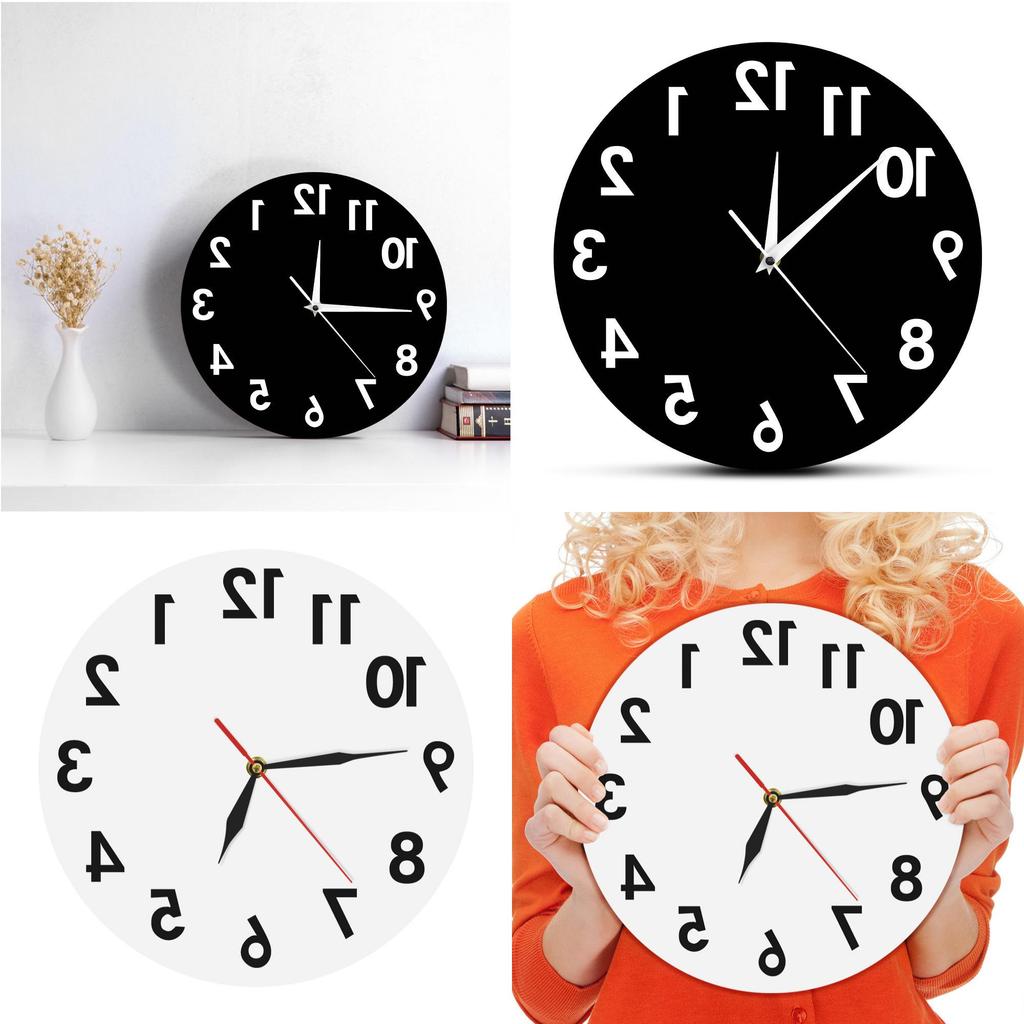 Horloge murale anti-acrylique inversée avec affichage LED pour la décoration du salon