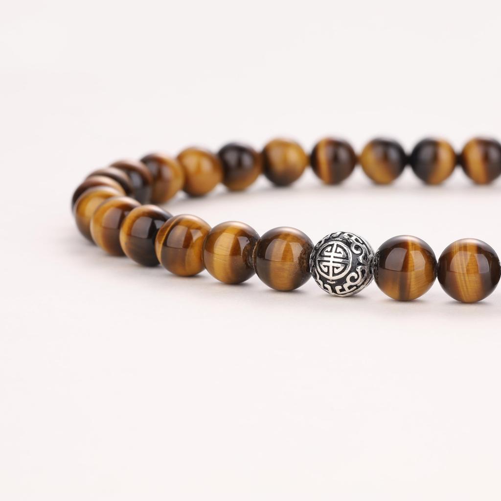[COAI] Tiger Eye Lightning Pattern Lucky Charm Power Stone Necklace (Unisex)