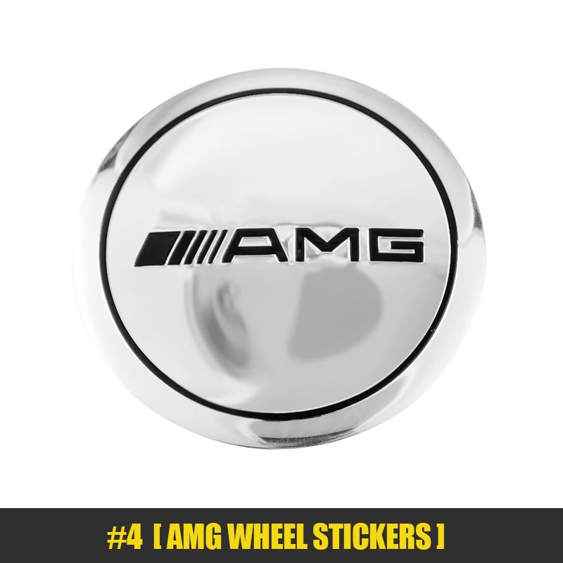 4Pcs Car Hub Center Sticker Wheel Hub Cap Styling For AMG C Class A B X250 W205 W176 W447 B180 B500 W246 W204 W203 W206 W220 E S
