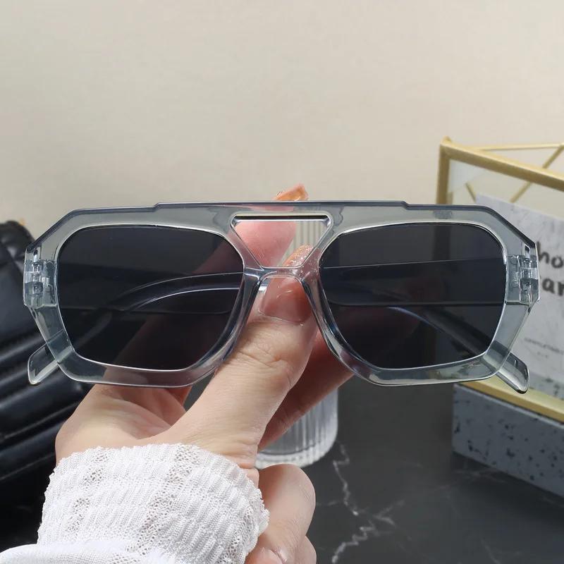 Nowe Vintage Kwadratowe Okulary Przeciwsłoneczne Moda Kobiety Mężczyźni Podwójne Mostki Okulary Damskie Szykowne Wielokątne Okulary Przeciwsłoneczne Odcienie Leoparda Okulary