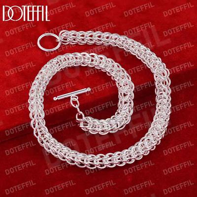 925 Sterling Silver Multi Circle Necklace Fashionable Wedding Jewelry