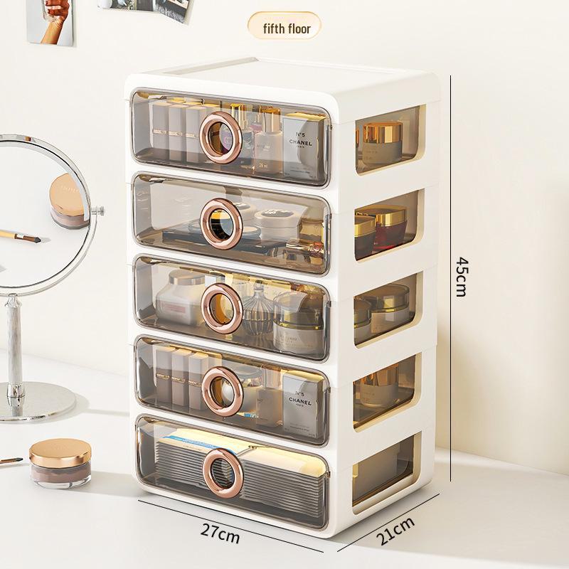 

Пылезащитный прозрачный акриловый ящик для хранения косметики - большой емкости настольный органайзер для средств по уходу за кожей